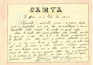 Carta colonia infantil La Presa 1938 - Biblioteca Museu Valencia Etnologia